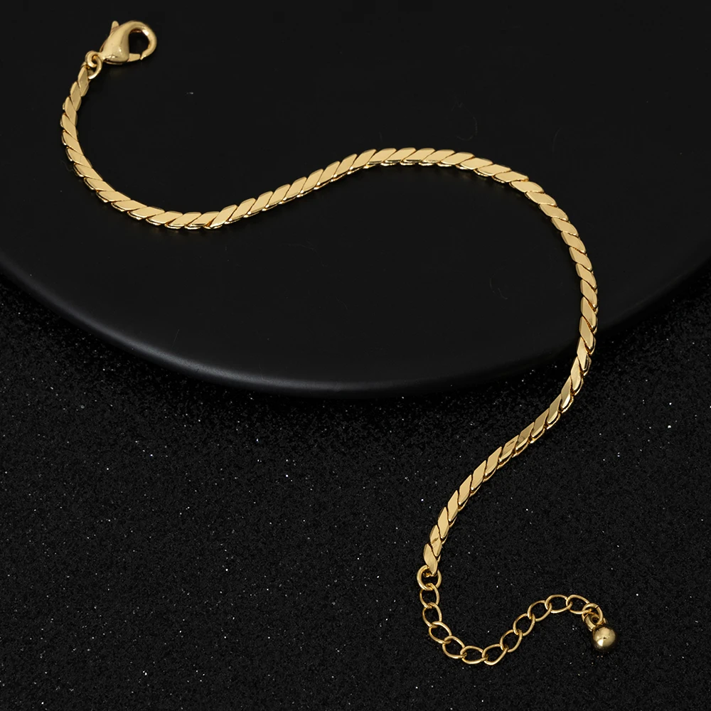 Custom jewelry 18k real gold plated fine chain bracelets jewelry for women ladies Jewelry