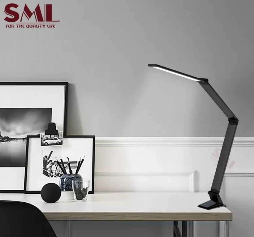 China Factory Aluminium 5 Grade Dimming with USD Charging port Light Study Lamps LED Desk Touch Control Table Lamp