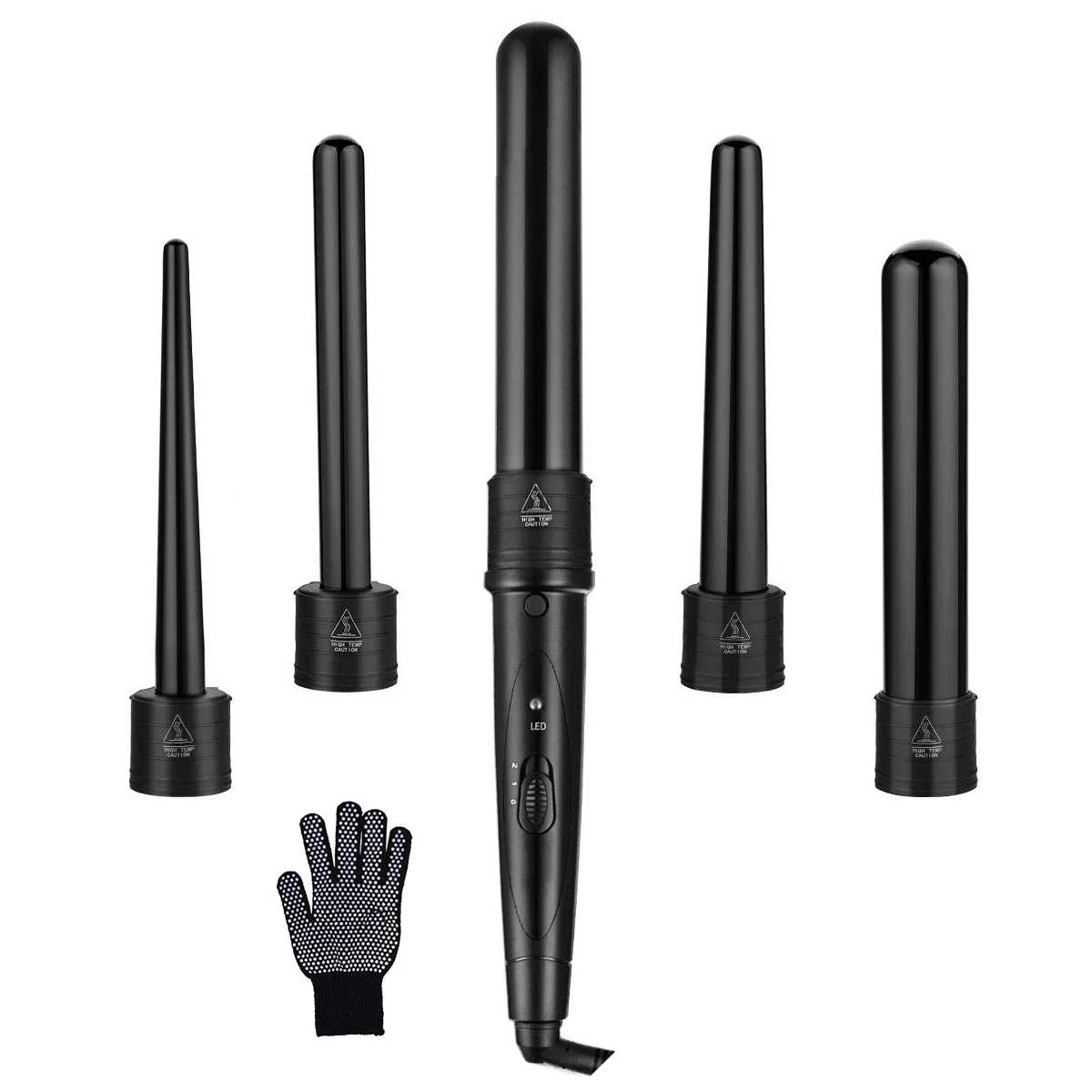 Curling Iron Curing Wand Set 5 in 1 Magic Curling Hair Styling Professional Ceramic Roll Rotating Iron Mini Hair Curler