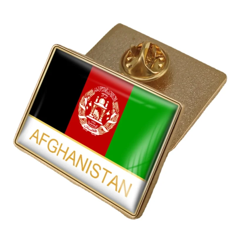 Afghanistan Flag Crystal Epoxy Badge Pin World Flag Pins
