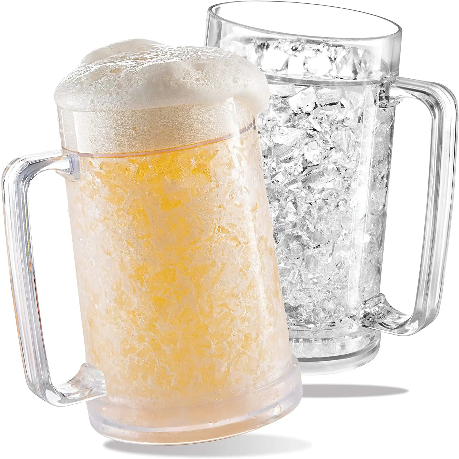 16oz Freezer Double Wall Gel Pint Plastic Beer Mug Glass