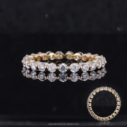 Starsgem Hot Selling Trendy Real 9K Gold Synthetic Diamond Simple Rings