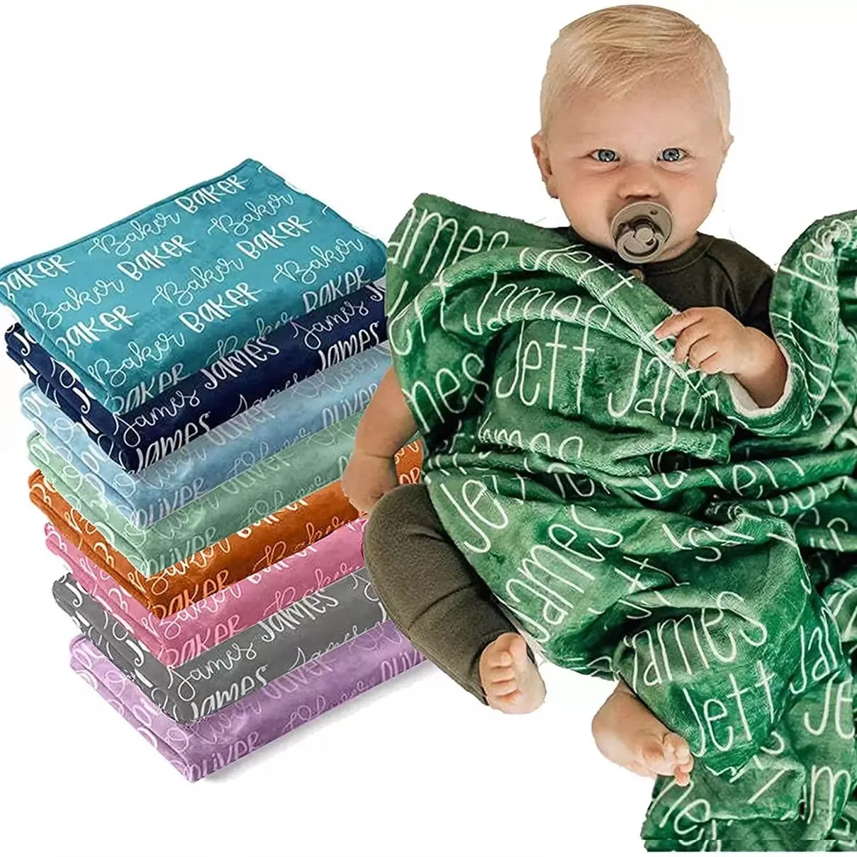 Free Design Customized Girlfriend Boyfriend Lovers Gifts Newborn Receiving Name Blanket Personalized Baby Blankets With Names