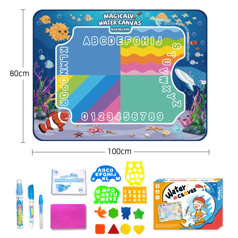 Hot Sale large-size water magic mat study drawing kids magic water painting doodle mat Educational Toys Gifts for Kids