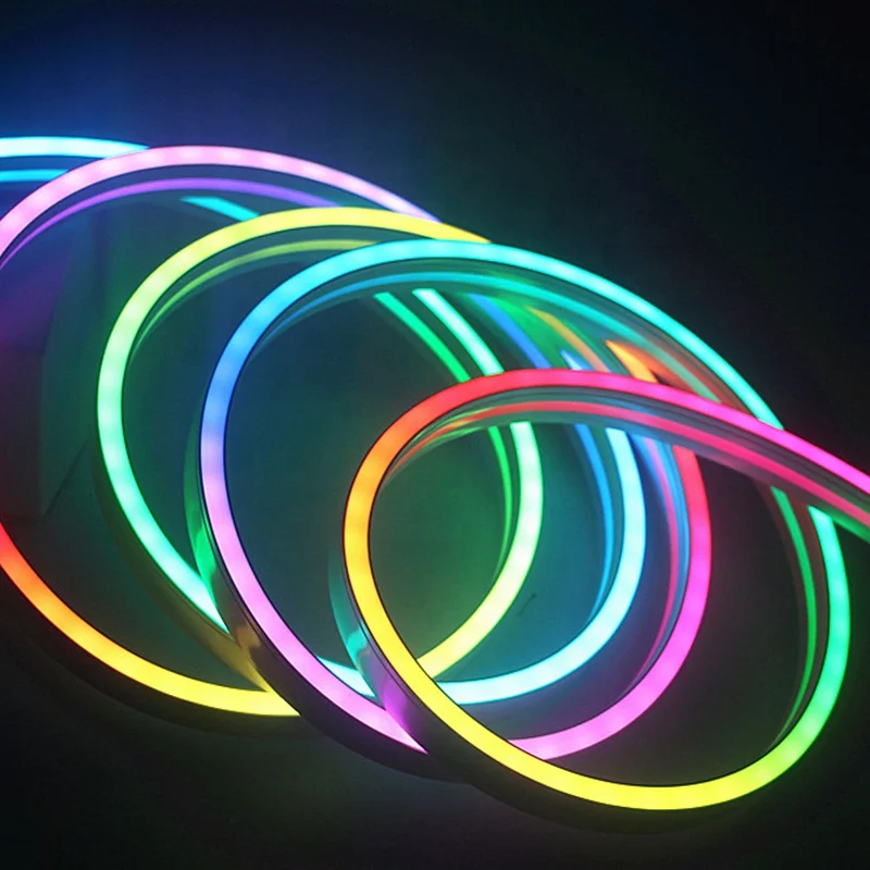 Радуга Smart Digital RGB адресуемых 12V веревочки гибкого трубопровода СИД декорационный наружный водонепроницаемый силиконовая трубка 5 м Гибкий неоновый светодиодный