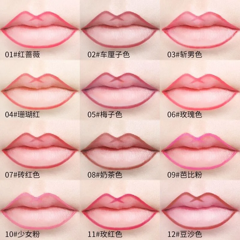 Yaraiyi embroidery lipliner 13 color matte waterproof hard to decolour velvet lipstick pen makeup manufacturers wholesale