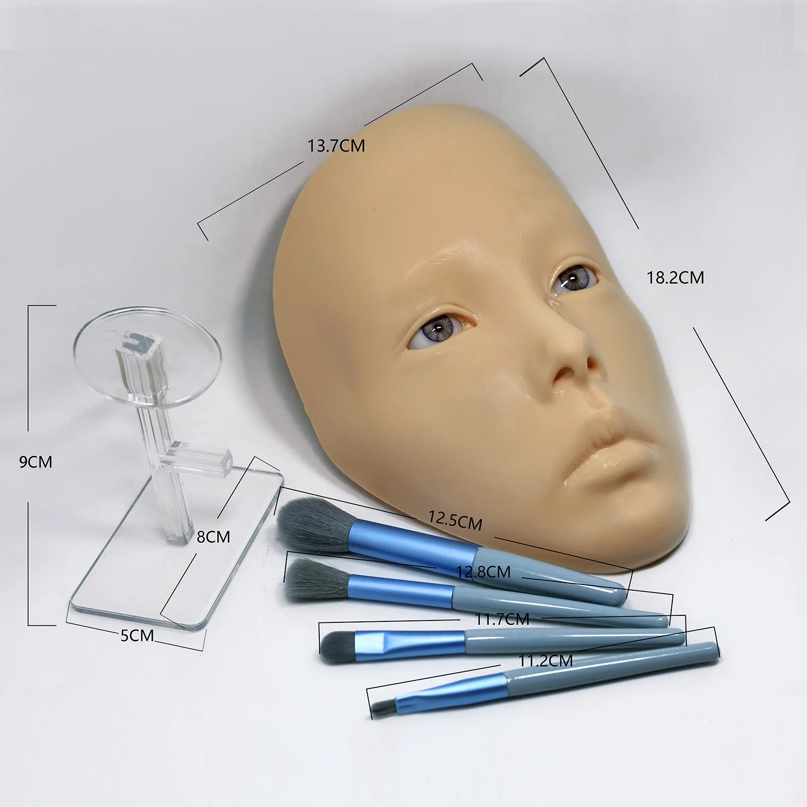 Jaunty Sky Re-usable 5D Silicone Makeup Mannequin Full Face Practice Board for Eyelash Eyeshadow Brow Artist-3D Design