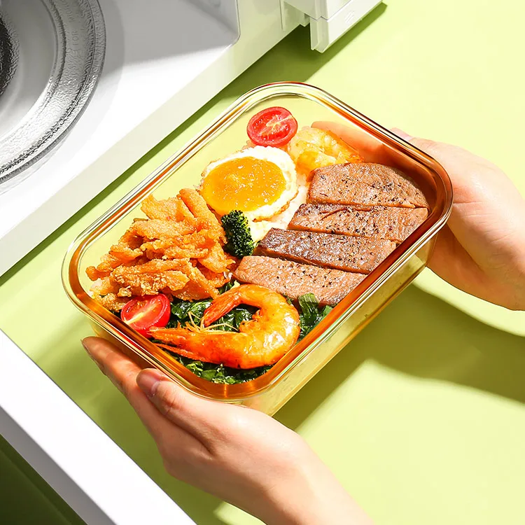 5 pcs square glass bowl set for food storage or as lunch box microwave available