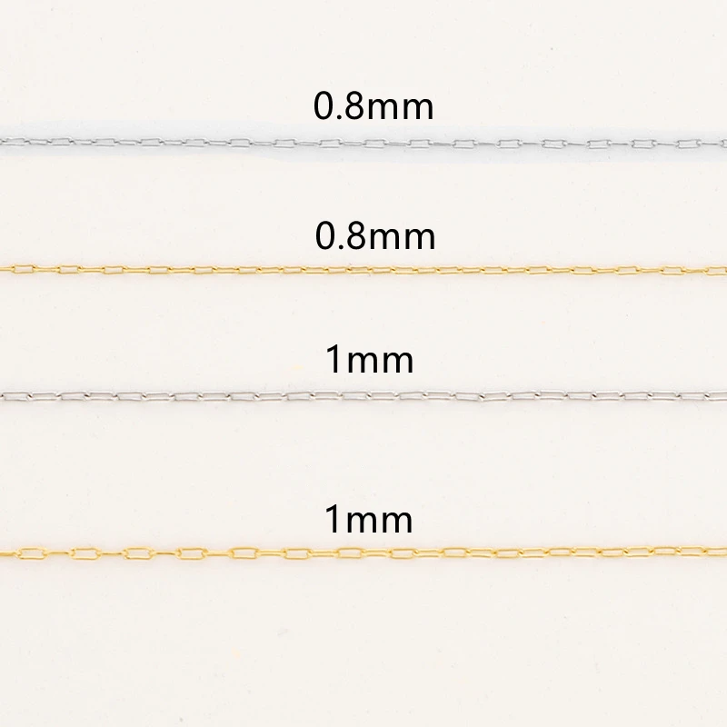 Gold Plated Stainless Steel 0.8 mm and 1 mm Thin beaded Bearizing Chains