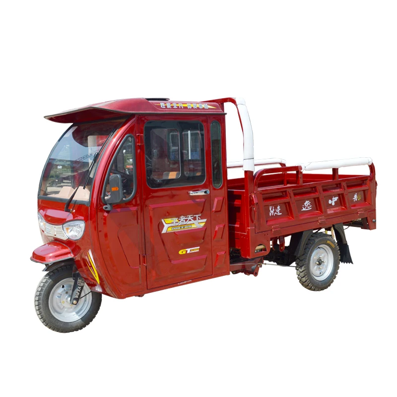 High Quality Gasoline Cargo Tricycle Van for Sale 2019 China Heavy Duty Closed Cabin Three Wheel Motorcycle