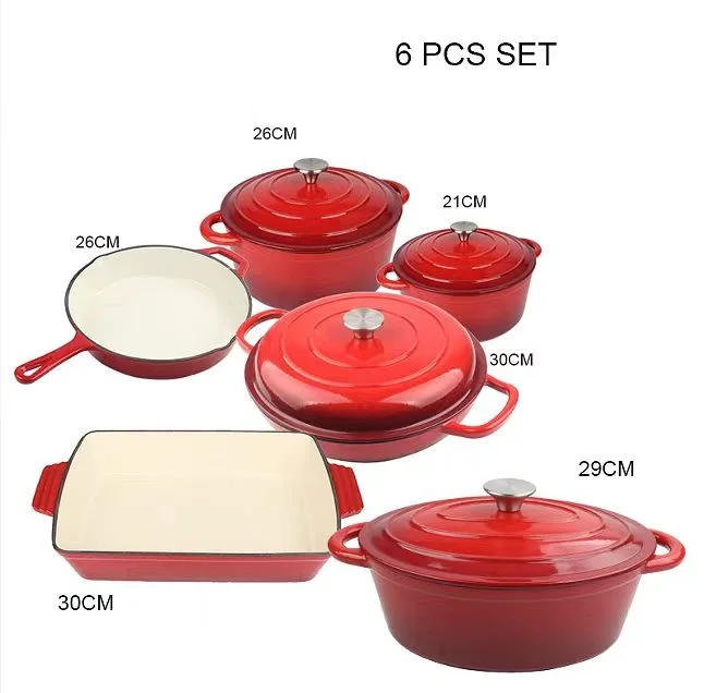 Hot Deals Iron Cast Cookware Multiple Sizes Sets Home Restaurant Enamelled Cast Iron Pot