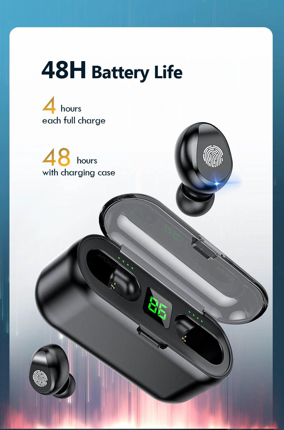 
FBA Amazon Best quality auriculares wireless TWS 2000mah F9 earbuds 5.0 stereo digital touch earphone TWS F9 