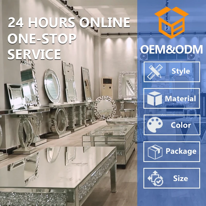 OEM/ODM роскошный туалетный столик с измельченными бриллиантами Зеркальный