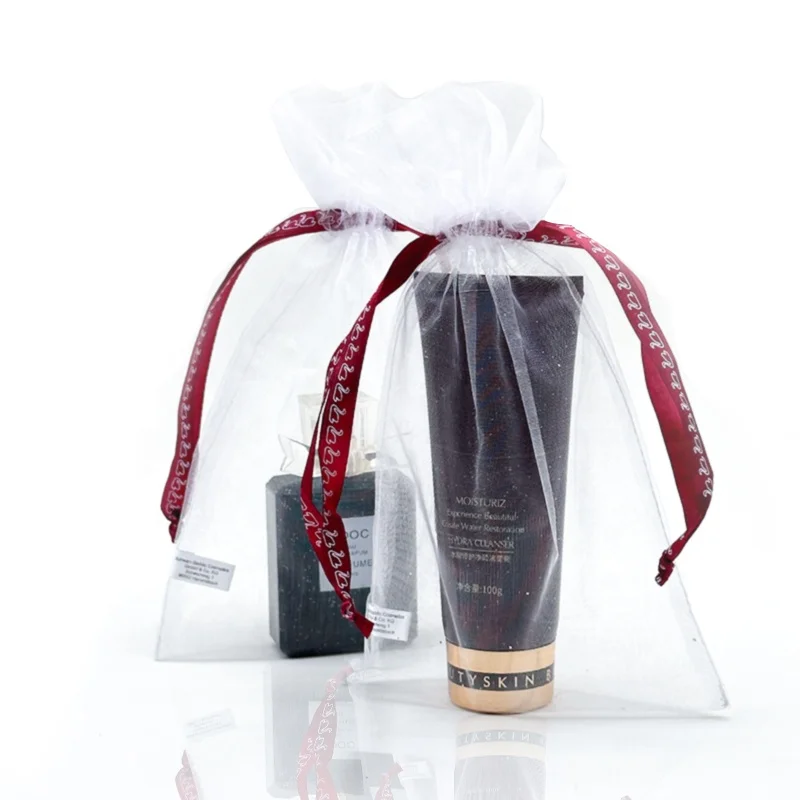 Custom LOGO organza bags with Drawstring customization Publicity bag small pouch organza gift bags