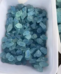 Natural Aquamarine Crystal Chips Gravel Stones Rough Blue Crystal Stone Aquamarine Raw Stone For Healing