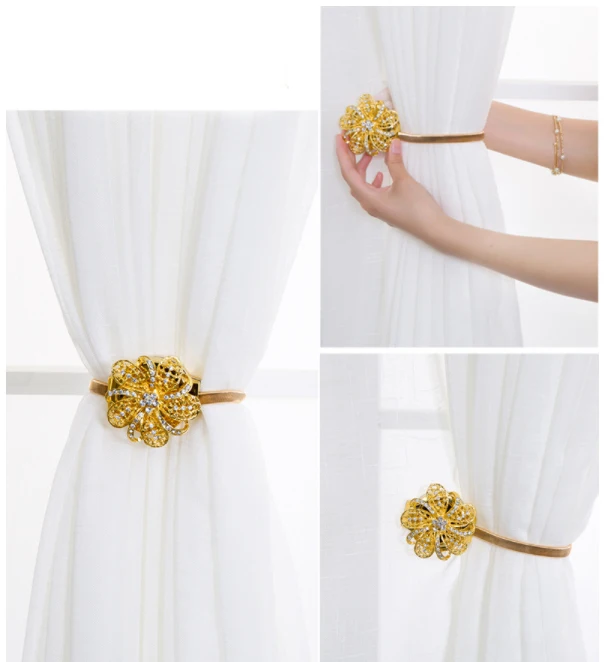 Simple European magnet curtain tie strap tie rope living room creative curtain buckle hook wall hook free of drilling