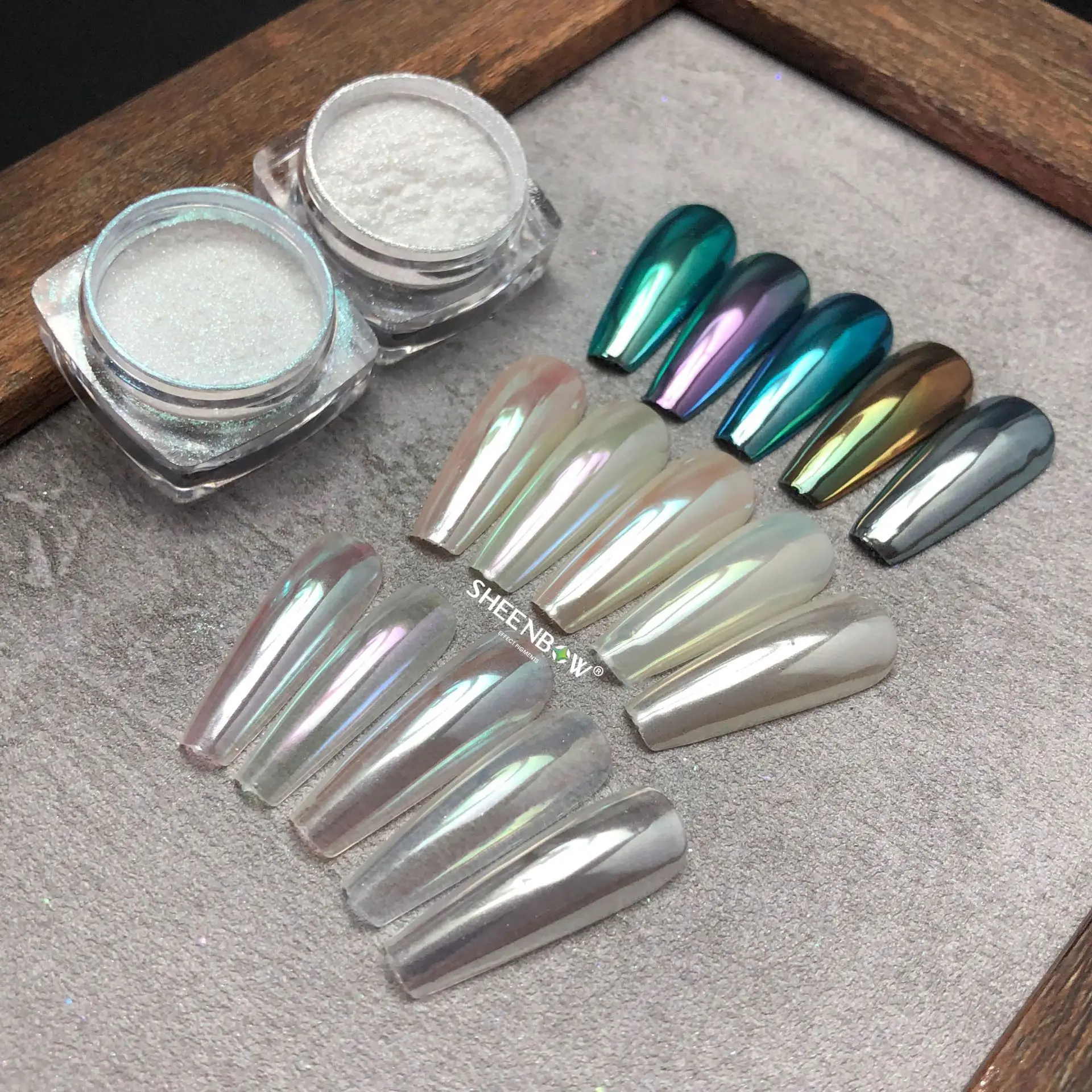 Sheenbow Nail Art aurora chameleon moonlight pigment chrome nail powder chameleon powder