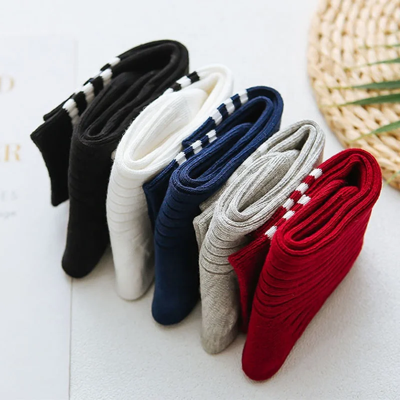 Custom Children Stocking Cotton Stripes Knee High Sport School Socks For Kids