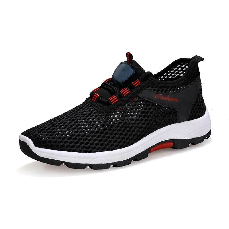 
black color couples outdoor sneakers comfortable walking mesh training sport shoes 