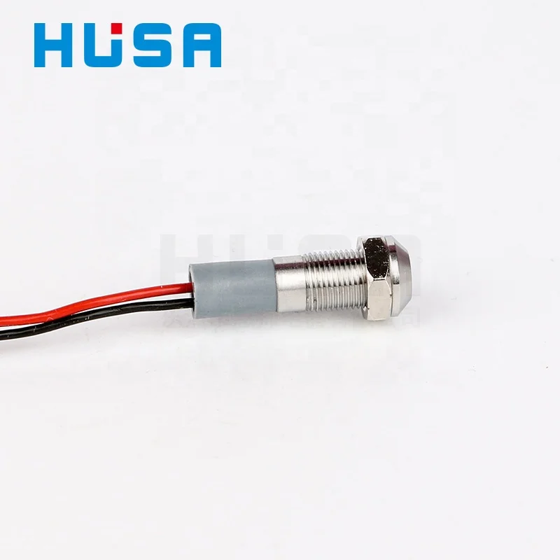  6mm mini hole diameter Metal pilot light waterproof led indicator lamp with 15cm cable pr pins Red Green blue yellow white