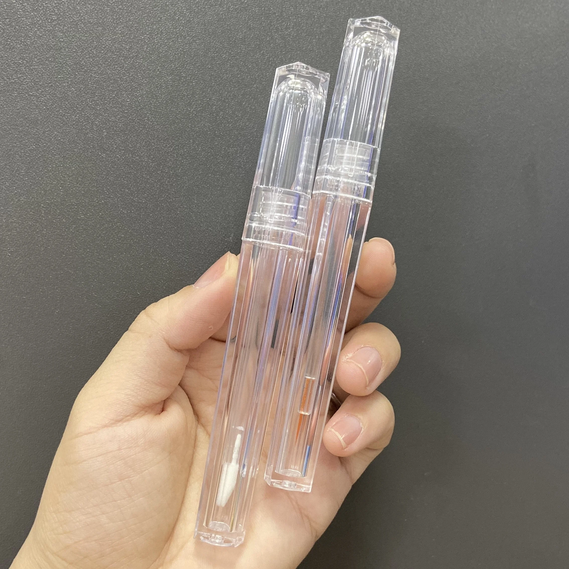 3ml  crystal full clear eyeliner tube transparent  empty  lipgloss tube eyelash serum container with wand