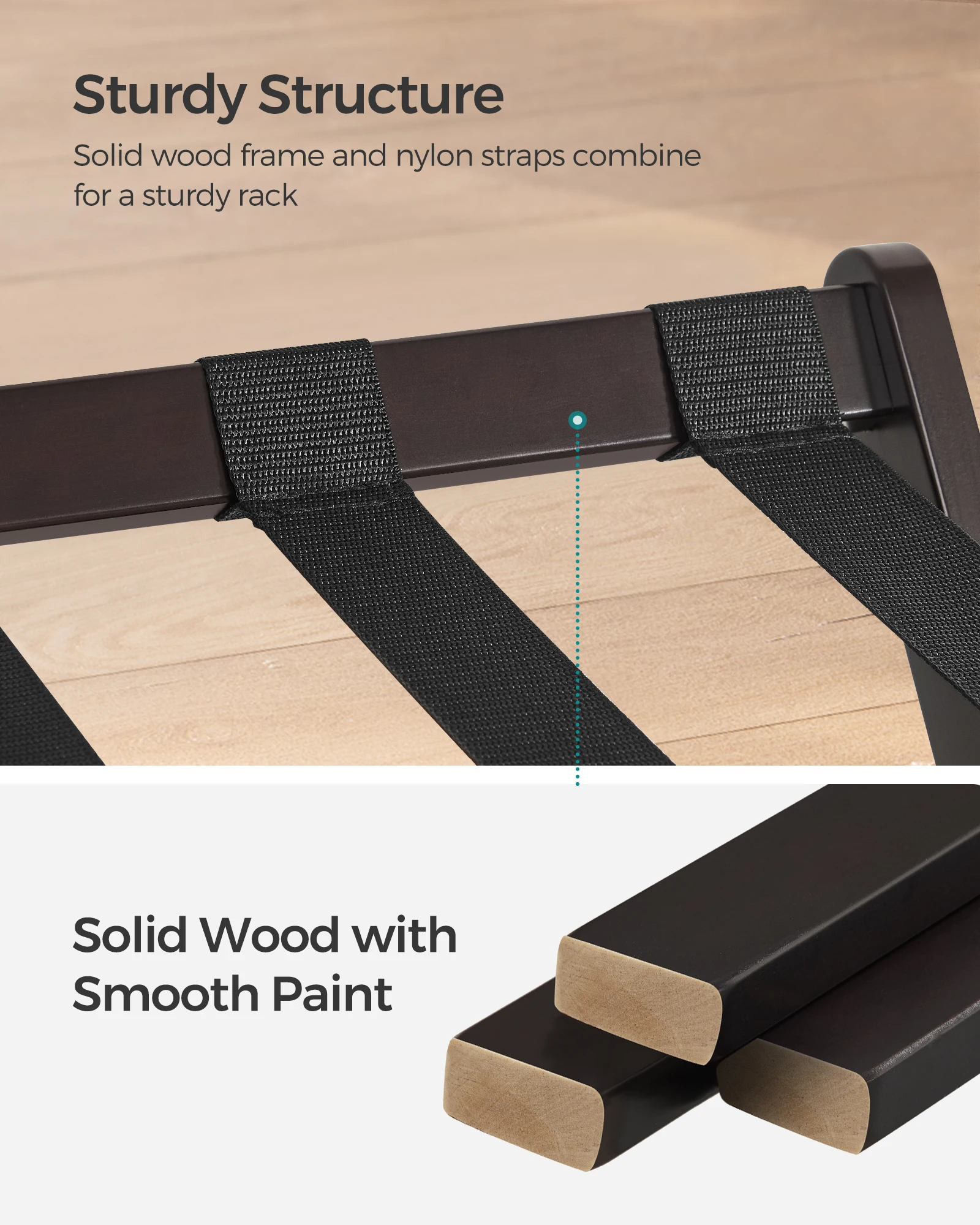 Сверхпрочные Багажники SONGMICS для гостевого номера спальни продажи в отеле Деревянные Чемоданы Складные багажные полки с полкой