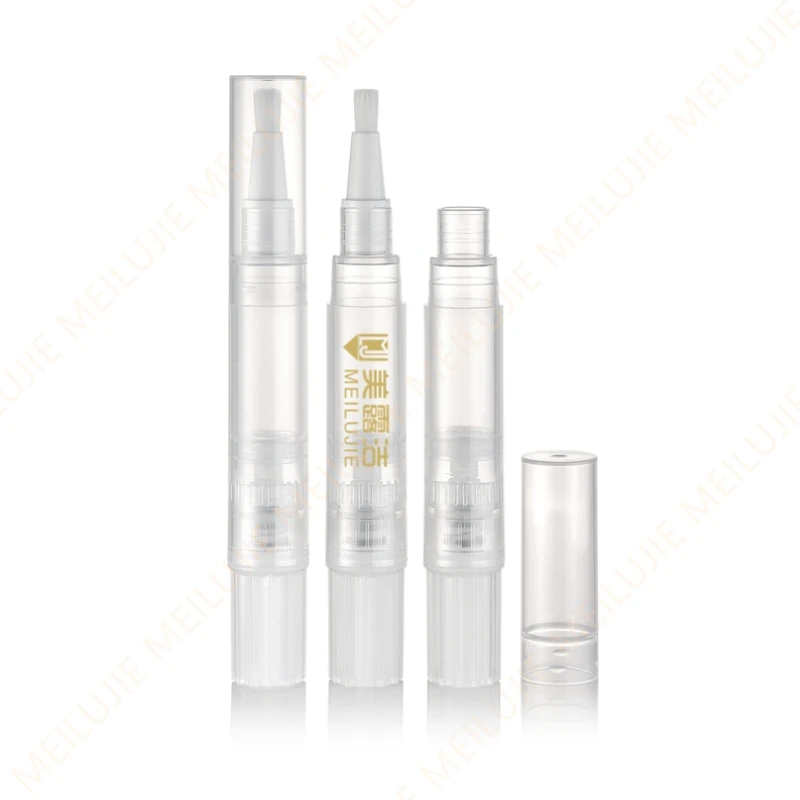 Customized Cosmetic package Manufactory 4ml PP plastic Empty Twist Cosmetic Pen with Brush Applicator Teeth Whitening Pen