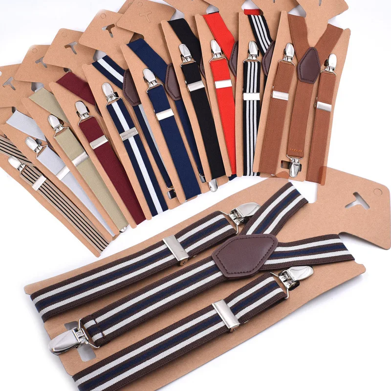 Оптовая продажа; Мужская и женская модная Y назад регулируемые подтяжки высокого качества 2 5 см Ширина 3 зажим Эластичные