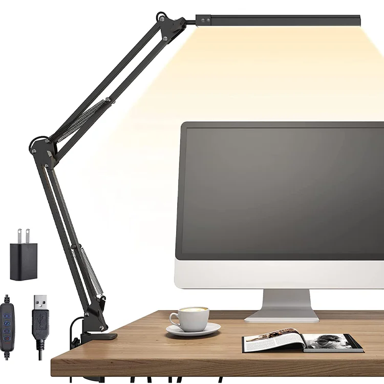Led Eye Protection Long Arm Table Lights Unique Design Tactile Metal Classic Work Luxury Desk Lamps