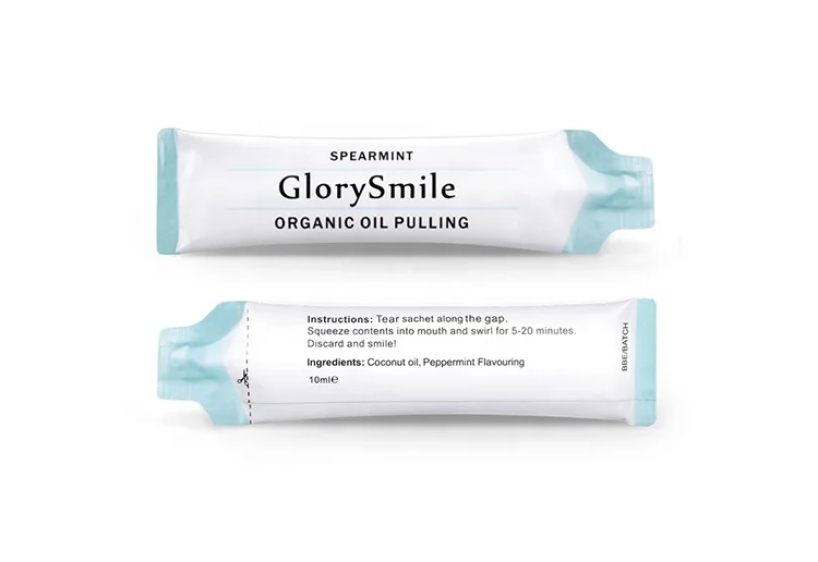 High quality Wholesale OEM logo and design Coconut Oil Pulling 14 Sachets Teeth Natural Charcoal Whitening Set Mint Mouth Wash