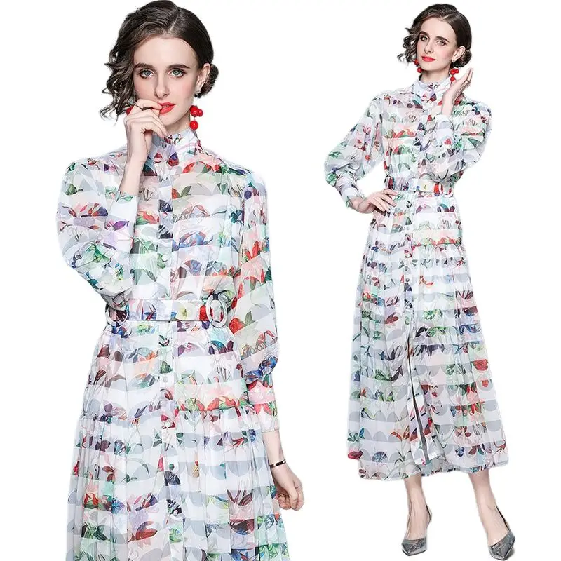 A780 Spring Autumn New Printed Long Sleeve Female Women Dresses Fashion Dresses Styles Women Elegant Turkey Sexy