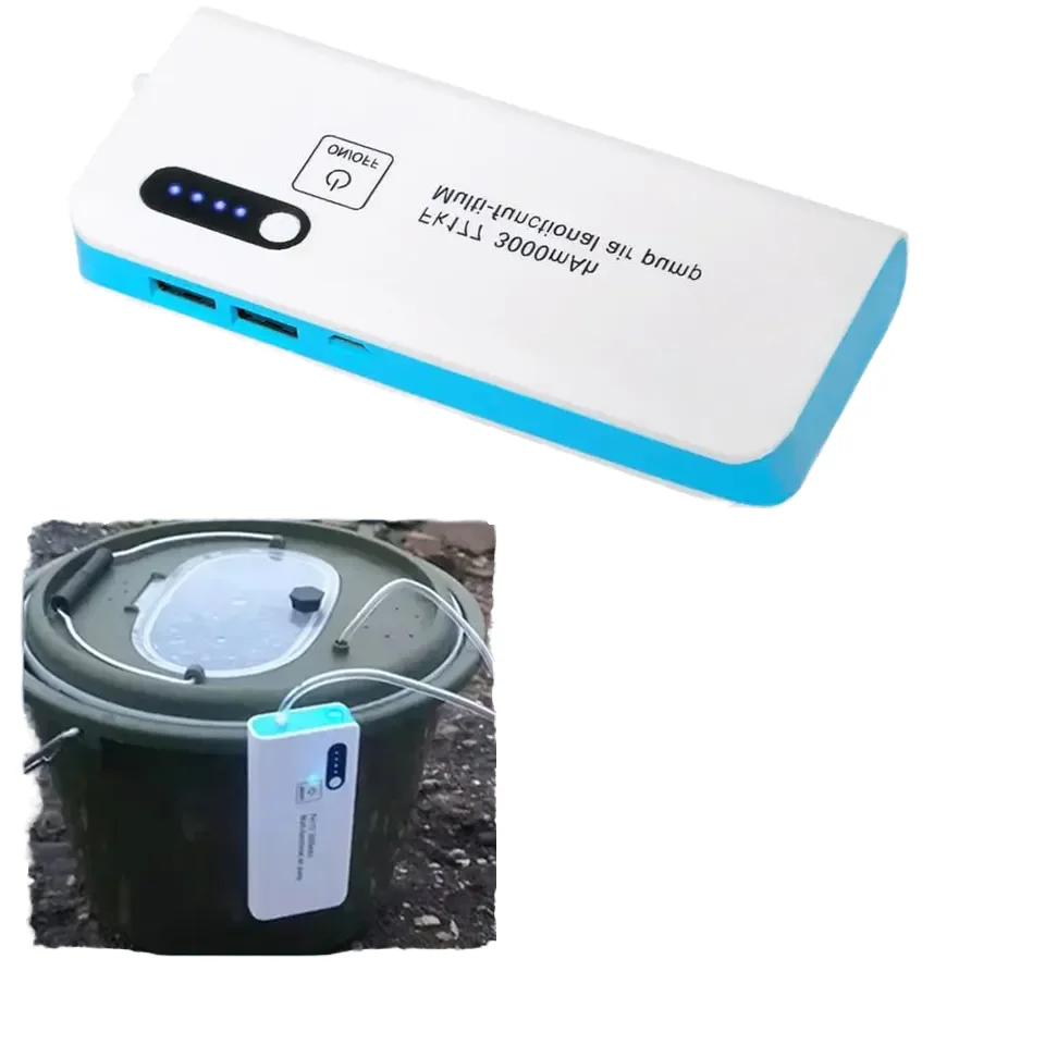 Multi-Function Mobile Oxygen Flushing Pump with Light Plastic Air Pump for Fishing Aquarium Live Baits for Oxygenated Water