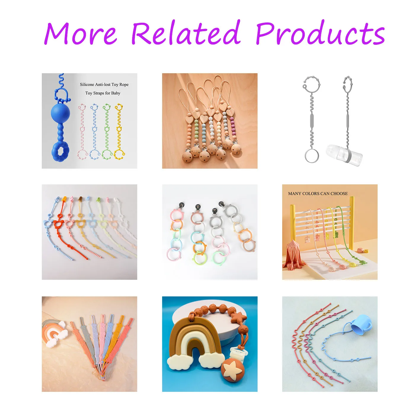 EASYMOM Stretchable Safety Anti Dropping Rope Adjustable Pacifier Teether Chain Silicone Baby Bottle Holder Strap Cup Toy