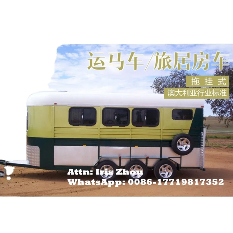 2023 China factory direct sale 3 horse angle load float, trailer with Australian standard