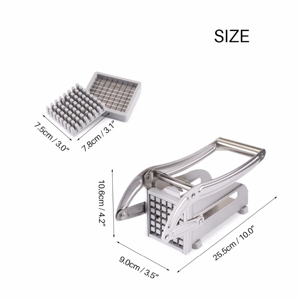 2024 Hot Selling  French Fry Cutter Professional Potato Slicer with No-slip Suction Base Onion Chipper with 2 Blades