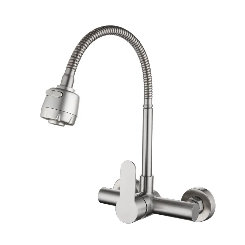 360 Rotate Tap Long Neck Faucet Taps Wall Mounting Hot And Cold Kitchen Mixer