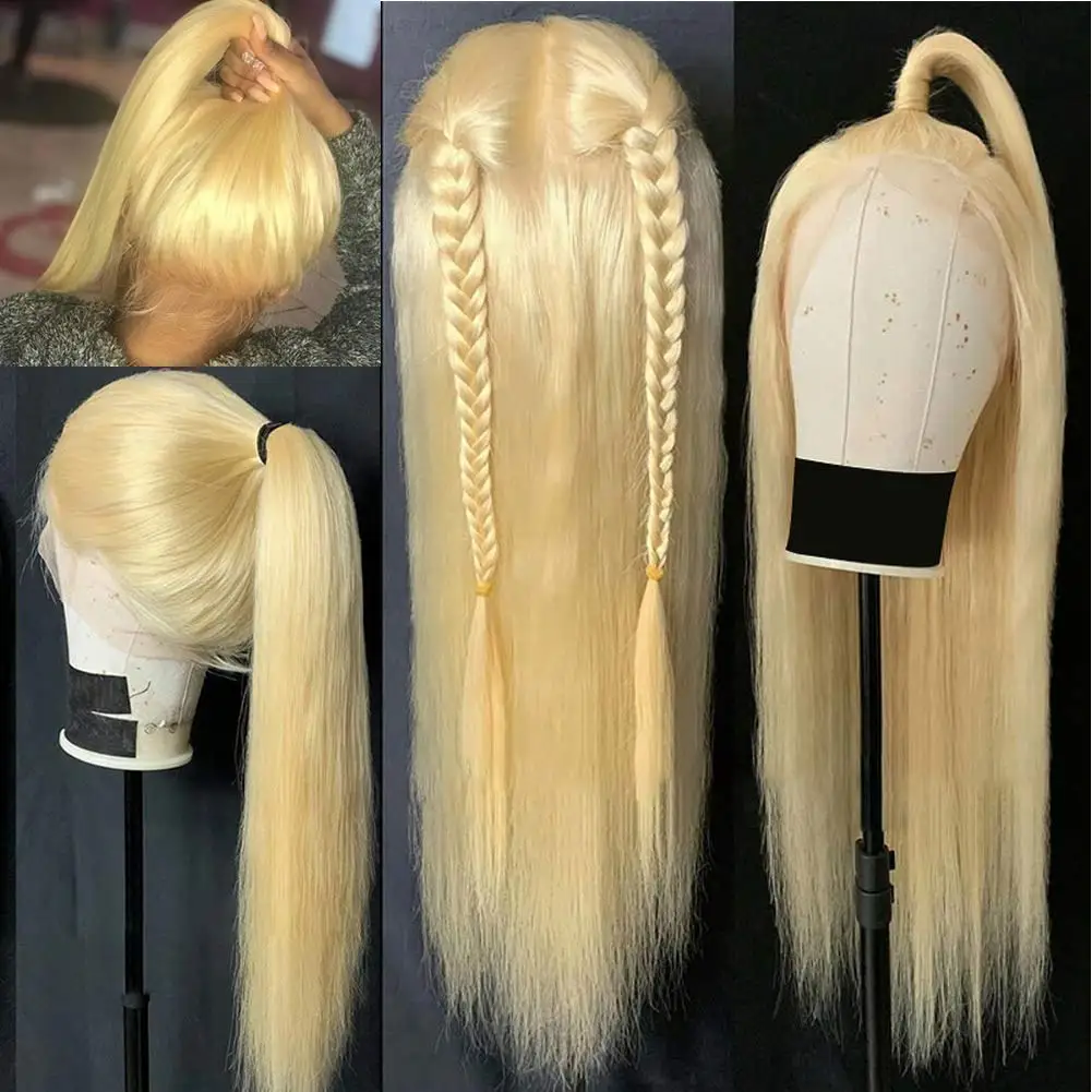 Raw Russian Hair Blonde Wholesale Bundle 613 Wigs Blonde Lace Front Wigs 30 Inch 613 Full Lace Wig Human Hair Virgin