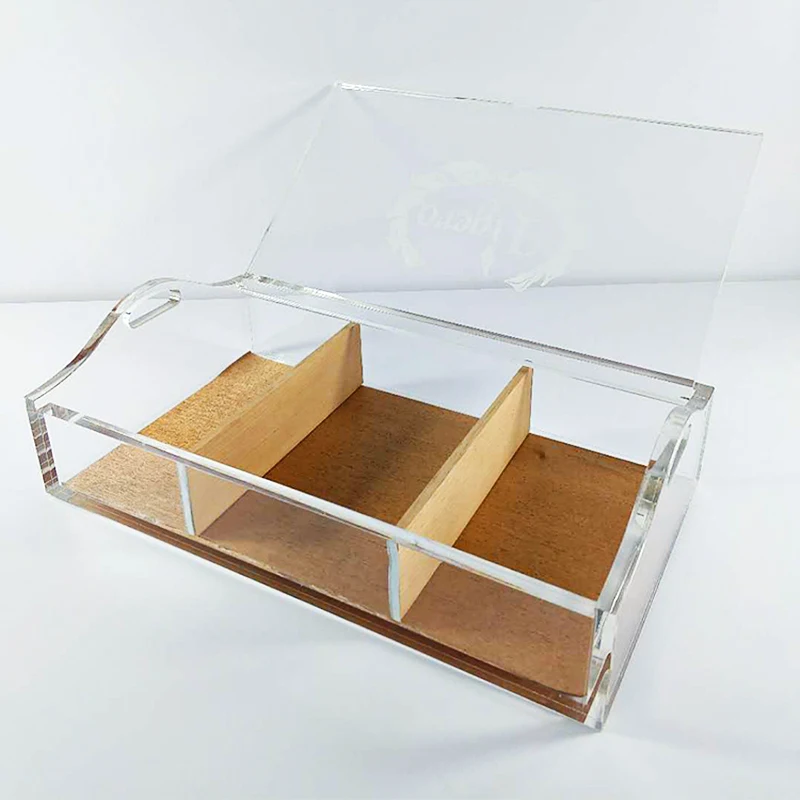 Wholesale Rectangle Clear Storage Box Acrylic Cigar Case Humidor Box
