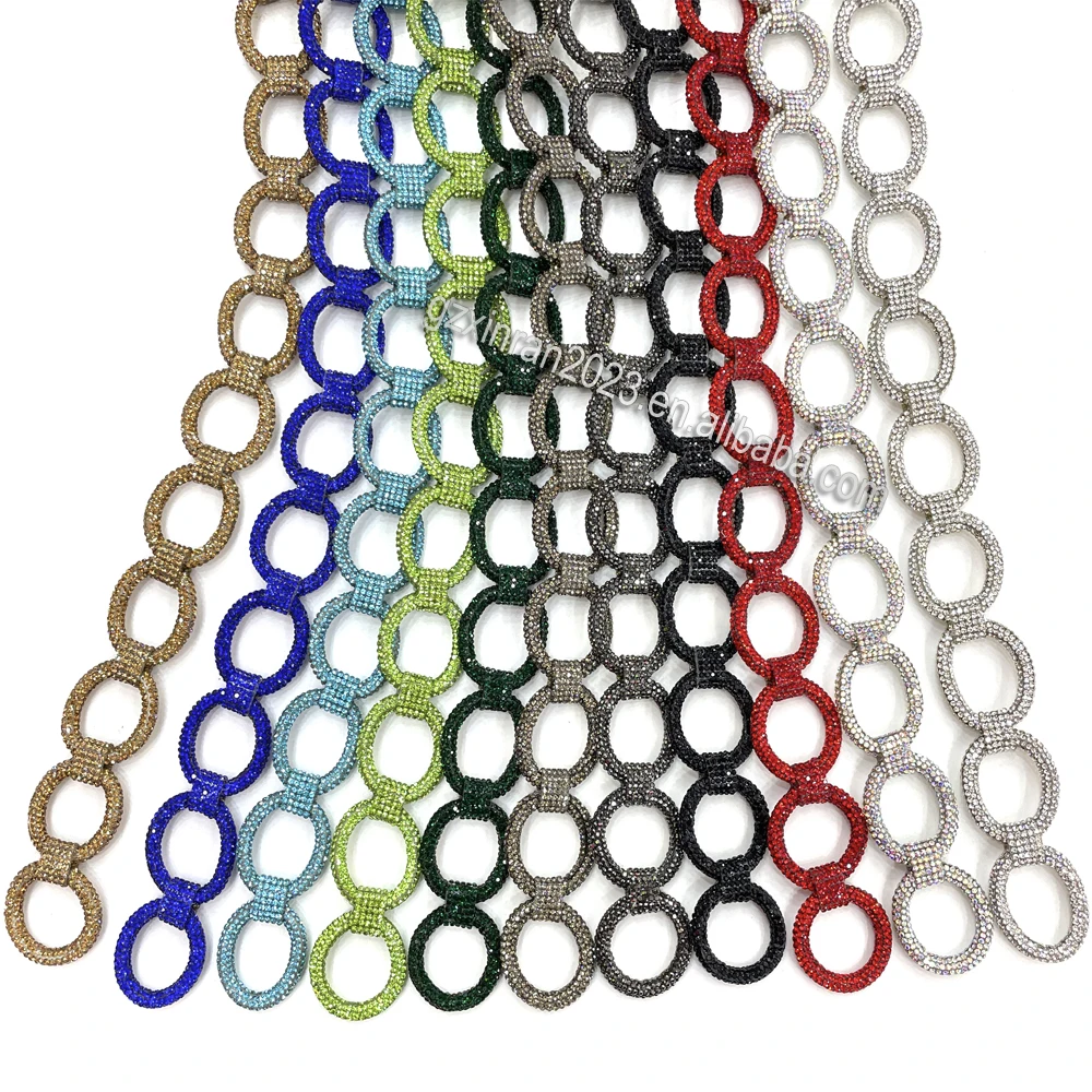 RE002 New designs circle shape crystal strip cord rhinestone rope for decoration