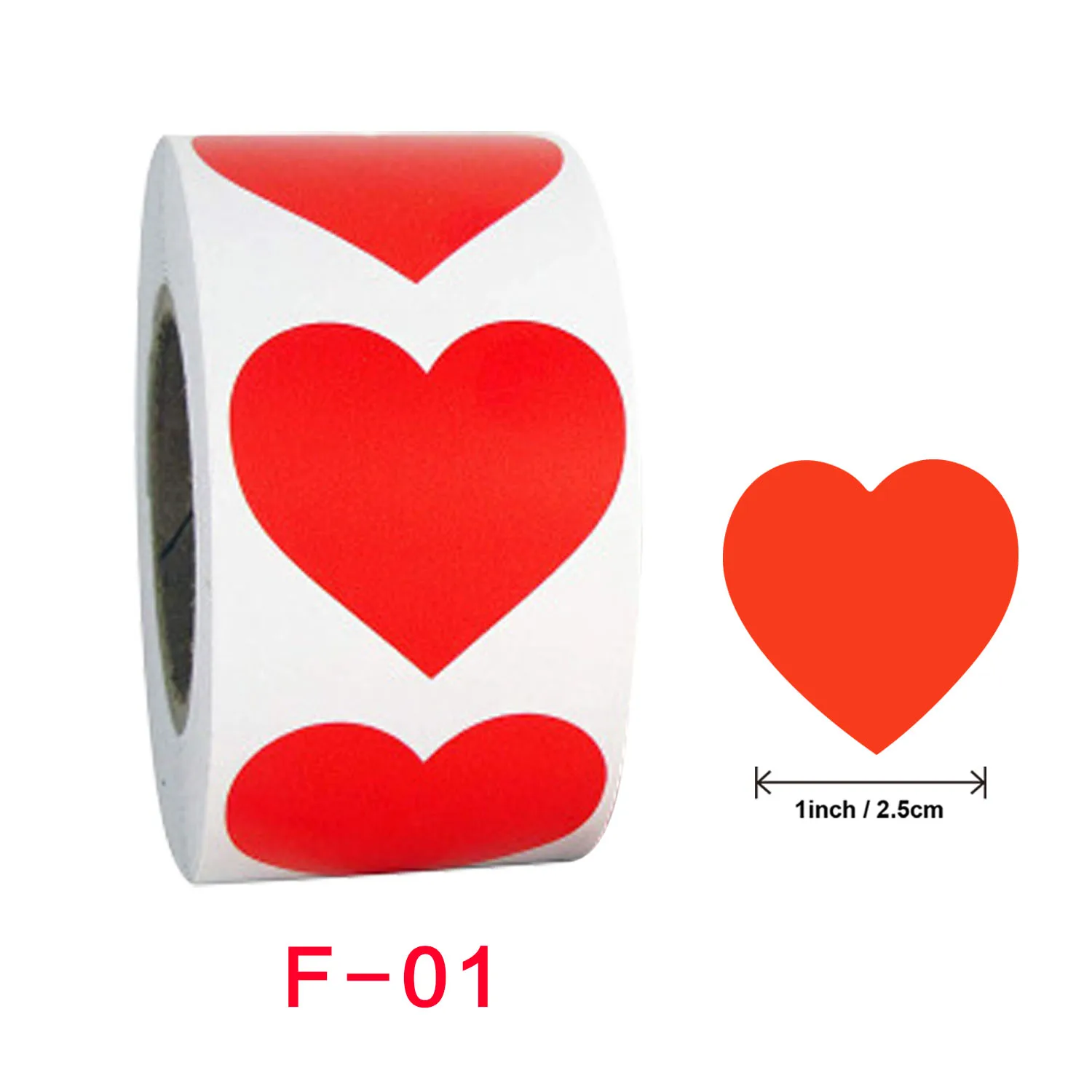 Custom stickers 1inch Round  die cut stickers red/pink /yellow/green heart Adhesive stickers Thank You Stickers