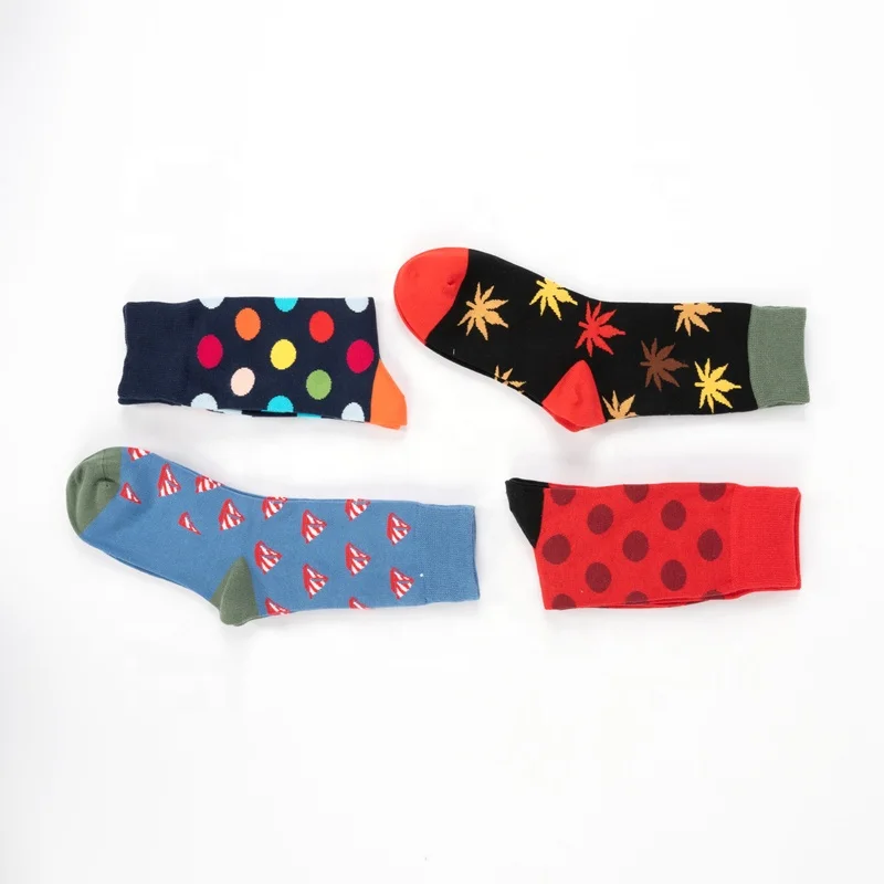 Custom LOGO High Quality Cotton Women Jacquard Dress Socks Unisex Colorful Festival Crazy Men Crew Happy Funny Socks