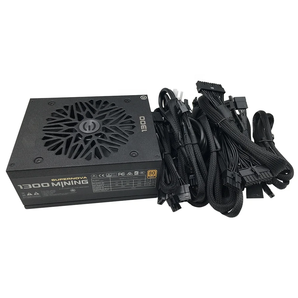Brand New Boxed For EVGA 1300 M1 80 PLUS GOLD Full Module PSU 120-M1-1300-M6 1300W Support 6 Cards,18 Graphics Cards 6+2p