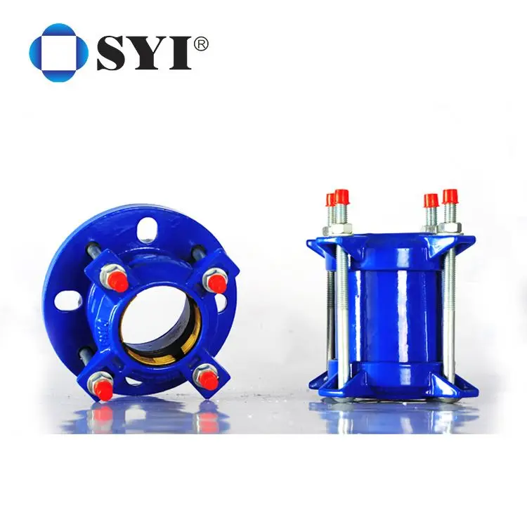 Ductile Iron PN 10/16 Grip DI Restrained Flange Adaptor with Brass Insert for PE Pipe