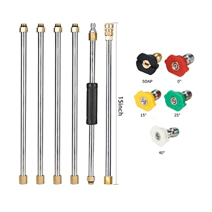 Pressure Washer Extension Wand, 7.5-Feet, Replacement Lance with 5 Spray Nozzle Tips, 1/4 Inch Quick Connect, 4000 PSI