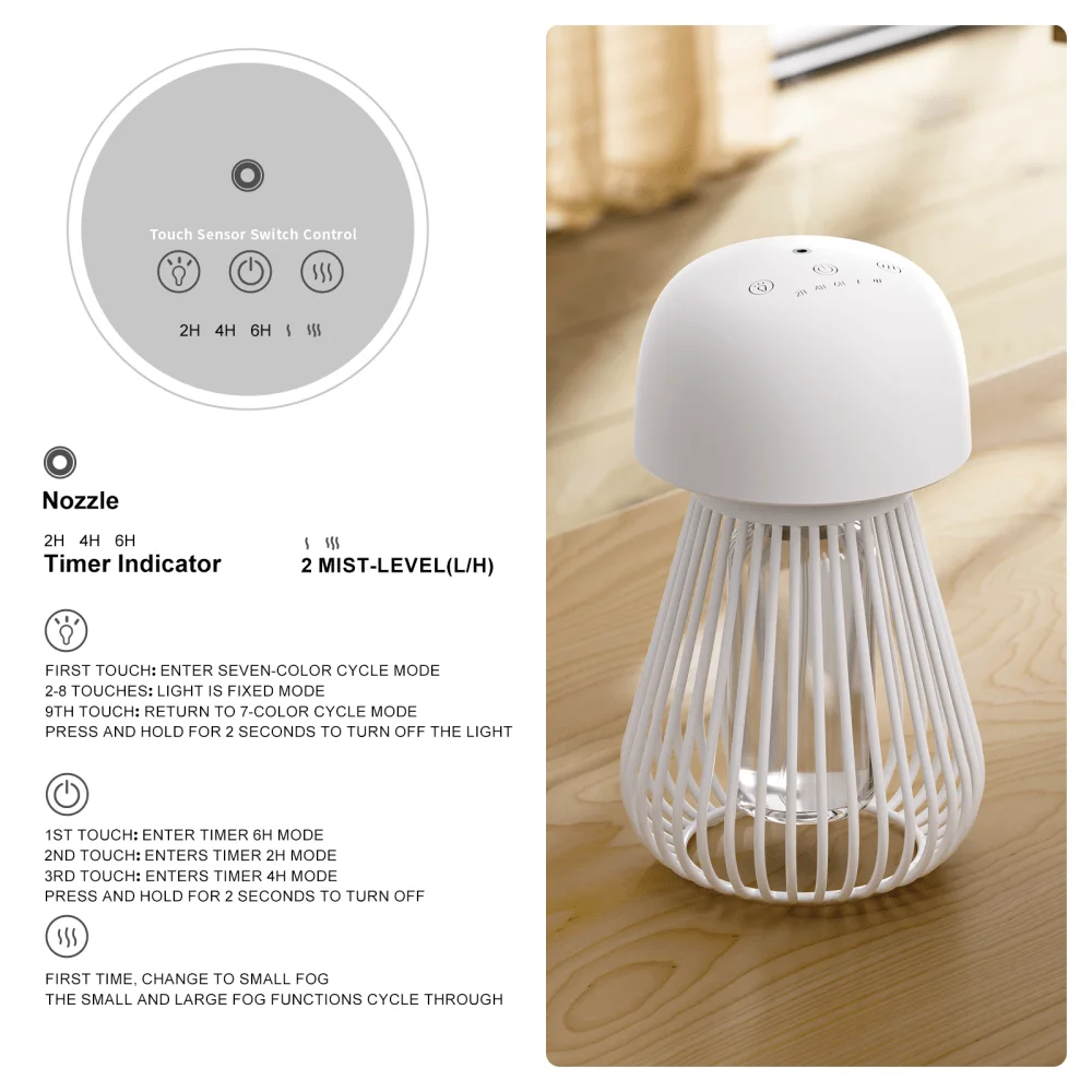 Luxury USB Aroma Diffuser 1-Year Warranty Adds Essential Oils Household Use USB Power Source Fragrance Aromatherapy Functions US