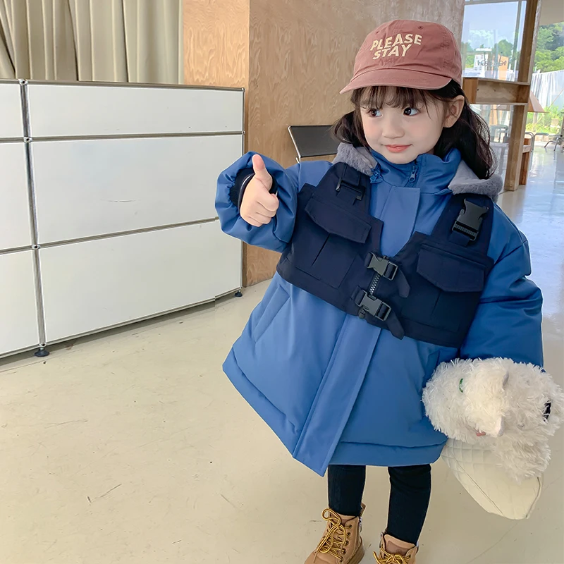 OEM Factory Wholesale Custom Winter Jackets Girls Parka Kids Clothes Winter Baby Puffer Jacket