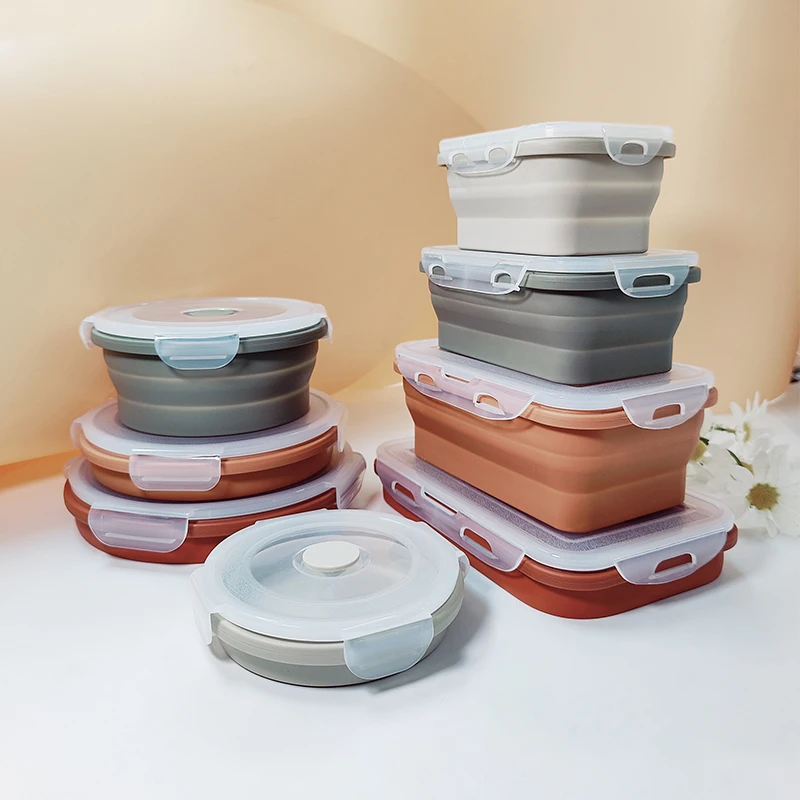 BPA Free silicone Keep Food Fresh Meal Prep Lunch Box Glass Food Storage Container Set With Airtight Lid