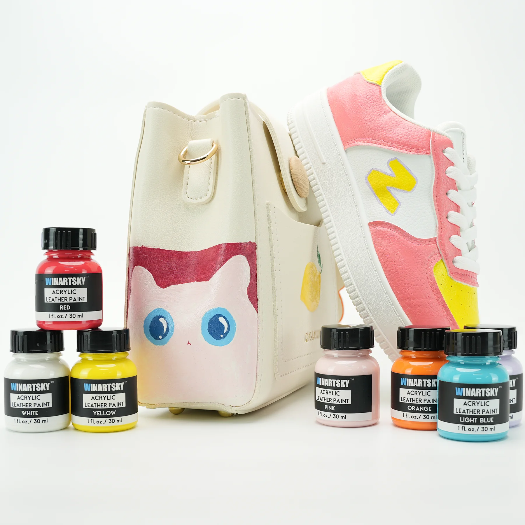 12 colors Leather Accessories Premium Shoe Paint Kit for Sneakers Bags Long-Lasting Sneaker Paint Kit