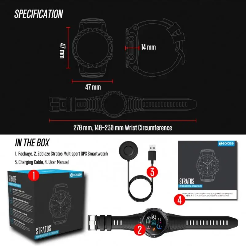 YTGEE New Round Touch Screen GPS Smart Watch Sport Wrist Fitness Watch Blood Oxygen Heart Rate Bracelet