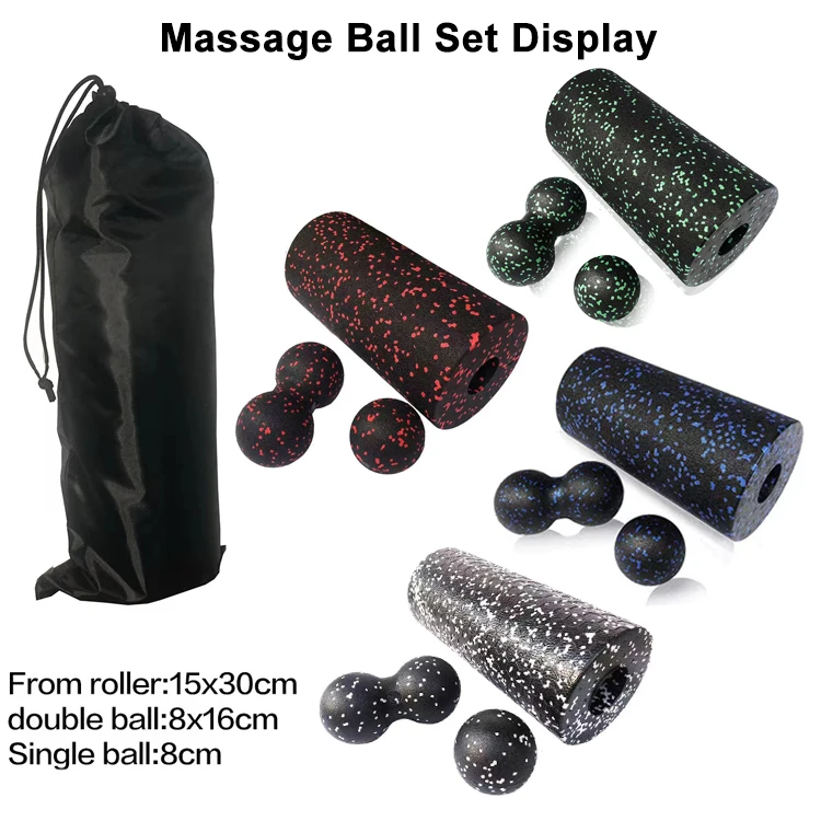 NQ SPORTS Wholesale Customised Logo epp Medical Rehabilitation Yoga Fitness High Density Massage Roller Massage Ball Set